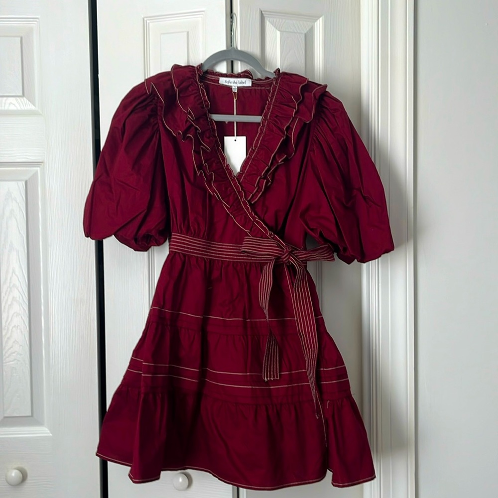 Sofie the Label “Josefine” Poplin Dress size small in maroon